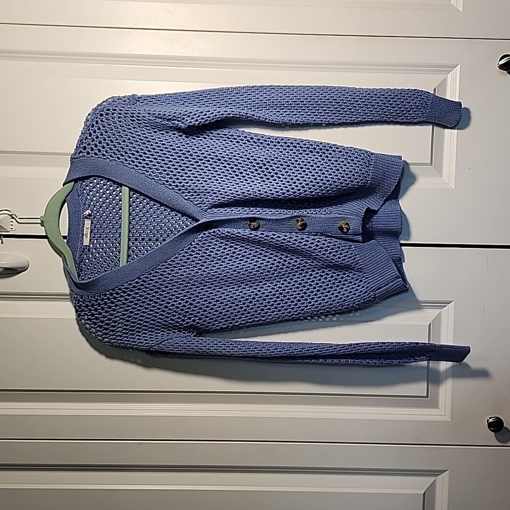 Blue knit cardigan